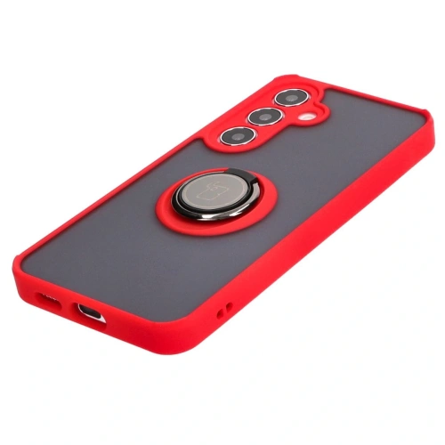Buy Bizon Case Hybrid Ring Samsung Galaxy S24 smoky with a red frame - BIZ4022 - {ean13} - Home Screen Store Europe