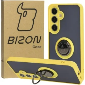 Buy Bizon Case Hybrid Ring Samsung Galaxy S24 smoky with a yellow frame - BIZ4024 - {ean13} - Home Screen Store Europe