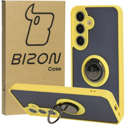 Buy Bizon Case Hybrid Ring Samsung Galaxy S24 smoky with a yellow frame - BIZ4024 - {ean13} - Home Screen Store Europe