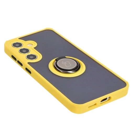 Buy Bizon Case Hybrid Ring Samsung Galaxy S24 smoky with a yellow frame - BIZ4024 - {ean13} - Home Screen Store Europe