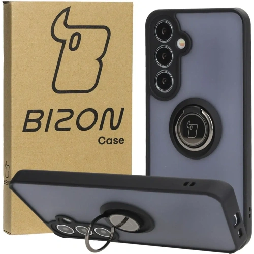 Kup Etui z uchwytem na palec Bizon Case Hybrid Ring do Samsung Galaxy S24 Plus przydymione z czarną ramką - BIZ4032 - {ean13} - Sklep Home Screen