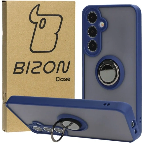 Kup Etui s úchopem na prst Bizon Case Hybrid Ring pro Samsung Galaxy S24 Plus kouřové s modrým rámečkem - BIZ4033 - {ean13} - Sklep Home Screen
