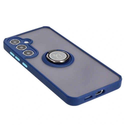Kup Etui s úchopem na prst Bizon Case Hybrid Ring pro Samsung Galaxy S24 Plus kouřové s modrým rámečkem - BIZ4033 - {ean13} - Sklep Home Screen