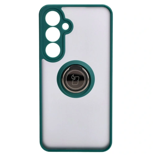 Kup Etui s úchytem na prst Bizon Case Hybrid Ring do Samsung Galaxy S24 Plus kouřové s tmavě zeleným rámem - BIZ4034 - {ean13} - Sklep Home Screen