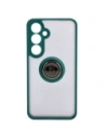 Kup Etui s úchytem na prst Bizon Case Hybrid Ring do Samsung Galaxy S24 Plus kouřové s tmavě zeleným rámem - BIZ4034 - {ean13} - Sklep Home Screen