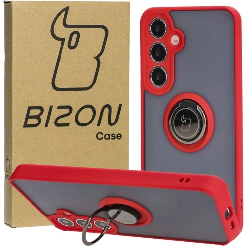 Kup Etui s úchytem na palec Bizon Case Hybrid Ring do Samsung Galaxy S24 Plus kouřové s červeným rámem - BIZ4035 - {ean13} - Sklep Home Screen