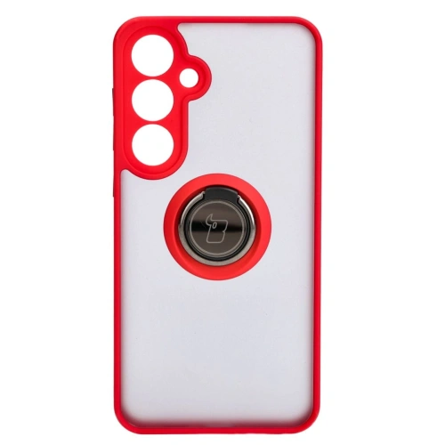 Kup Etui s úchytem na palec Bizon Case Hybrid Ring do Samsung Galaxy S24 Plus kouřové s červeným rámem - BIZ4035 - {ean13} - Sklep Home Screen