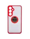 Kup Etui s úchytem na palec Bizon Case Hybrid Ring do Samsung Galaxy S24 Plus kouřové s červeným rámem - BIZ4035 - {ean13} - Sklep Home Screen