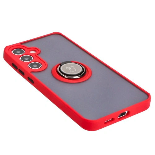 Kup Etui s úchytem na palec Bizon Case Hybrid Ring do Samsung Galaxy S24 Plus kouřové s červeným rámem - BIZ4035 - {ean13} - Sklep Home Screen