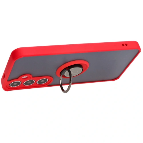 Kup Etui s úchytem na palec Bizon Case Hybrid Ring do Samsung Galaxy S24 Plus kouřové s červeným rámem - BIZ4035 - {ean13} - Sklep Home Screen