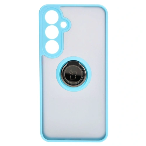 Kup Etui z uchwytem na palec Bizon Case Hybrid Ring do Samsung Galaxy S24 Plus przydymione z jasnoniebieską ramką - BIZ4036 - {ean13} - Sklep Home Screen