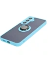 Kup Etui z uchwytem na palec Bizon Case Hybrid Ring do Samsung Galaxy S24 Plus przydymione z jasnoniebieską ramką - BIZ4036 - {ean13} - Sklep Home Screen