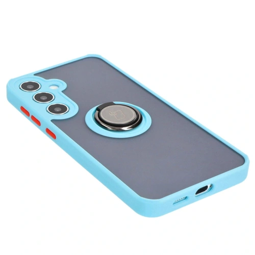 Kup Etui s úchopem na prst Bizon Case Hybrid Ring pro Samsung Galaxy S24 Plus kouřové s jasně modrým rámem - BIZ4036 - {ean13} - Sklep Home Screen