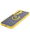 Kup Etui z uchwytem na palec Bizon Case Hybrid Ring do Samsung Galaxy S24 Plus kouřové se žlutým rámečkem - BIZ4037 - {ean13} - Sklep Home Screen