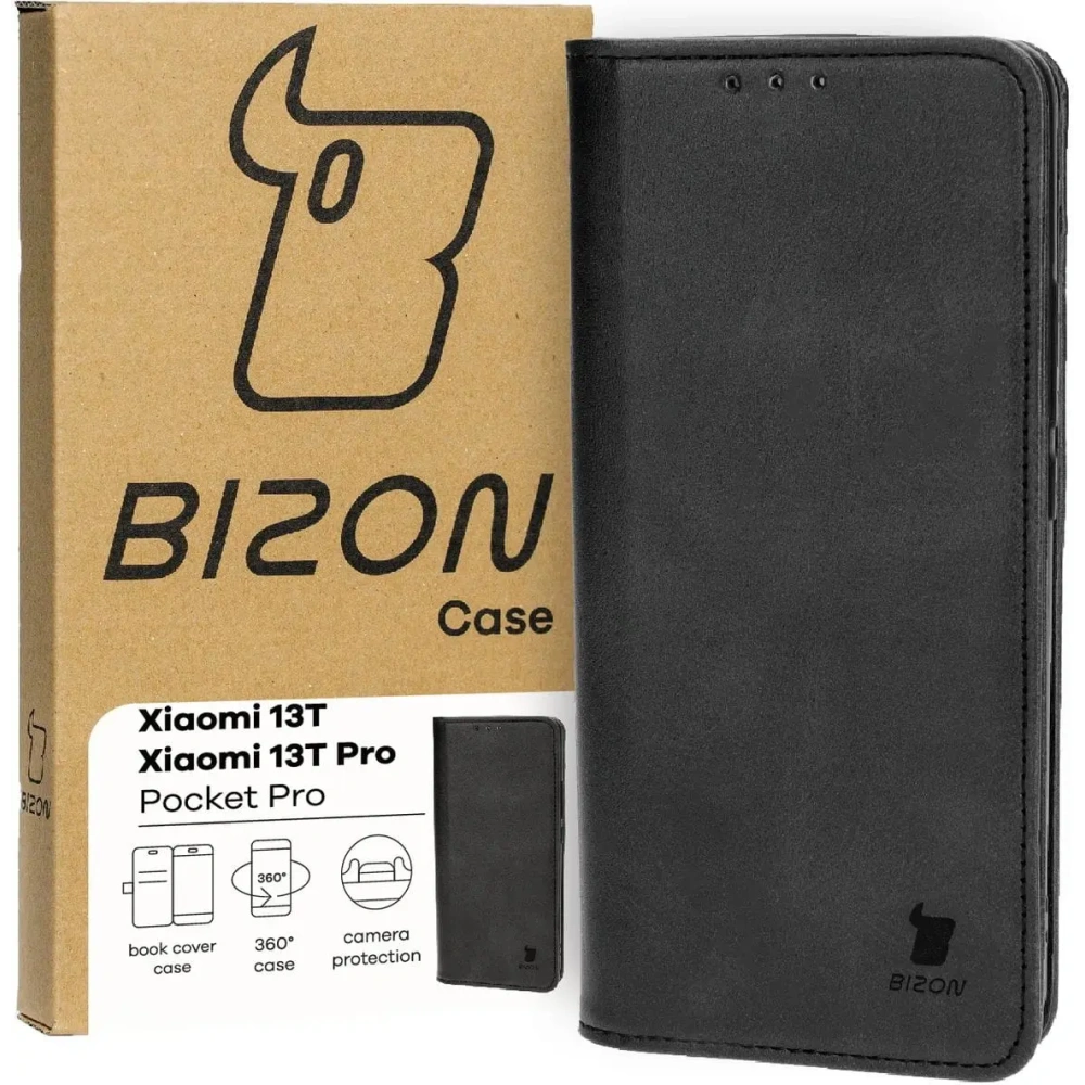 Etui z klapką Bizon Case Pocket Pro do Xiaomi 13T Pro / 13T czarne