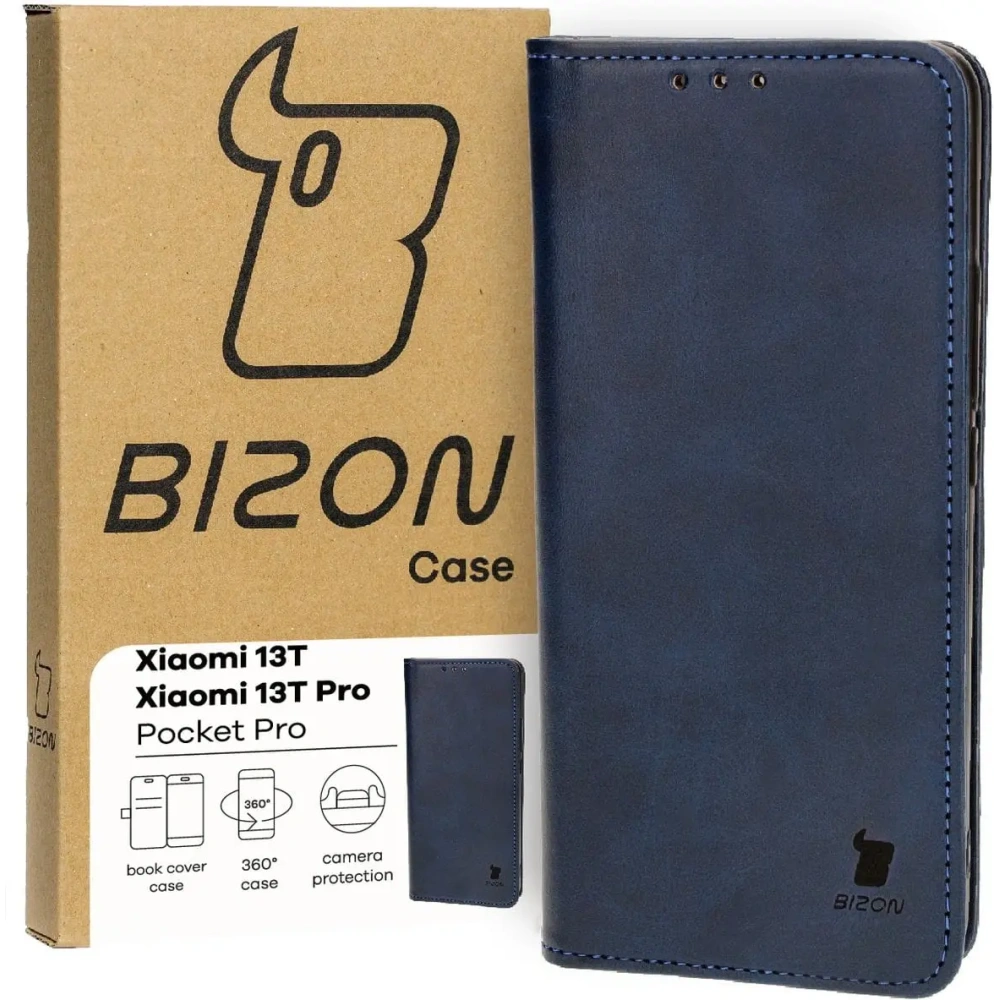 Etui z klapką Bizon Case Pocket Pro do Xiaomi 13T Pro / 13T granatowe