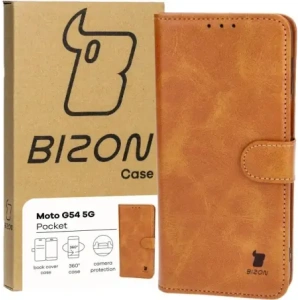 Kup Etui z klapką Bizon Case Pocket do Motorola Moto G54 5G brązowe - BIZ4083 - {ean13} - Sklep Home Screen