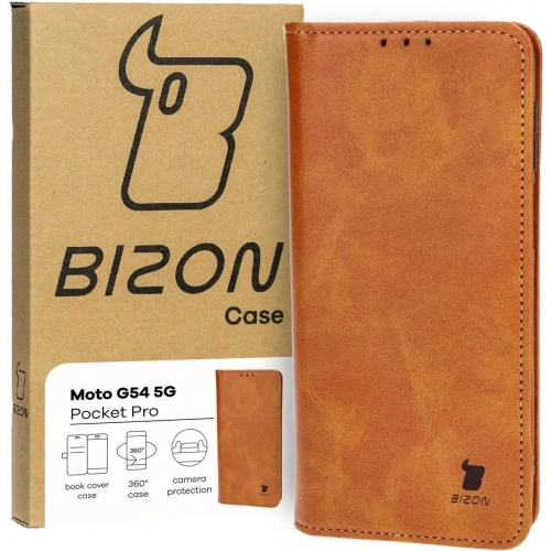 Kup Etui z klapką Bizon Case Pocket Pro do Motorola Moto G54 5G brązowe - BIZ4084 - {ean13} - Sklep Home Screen