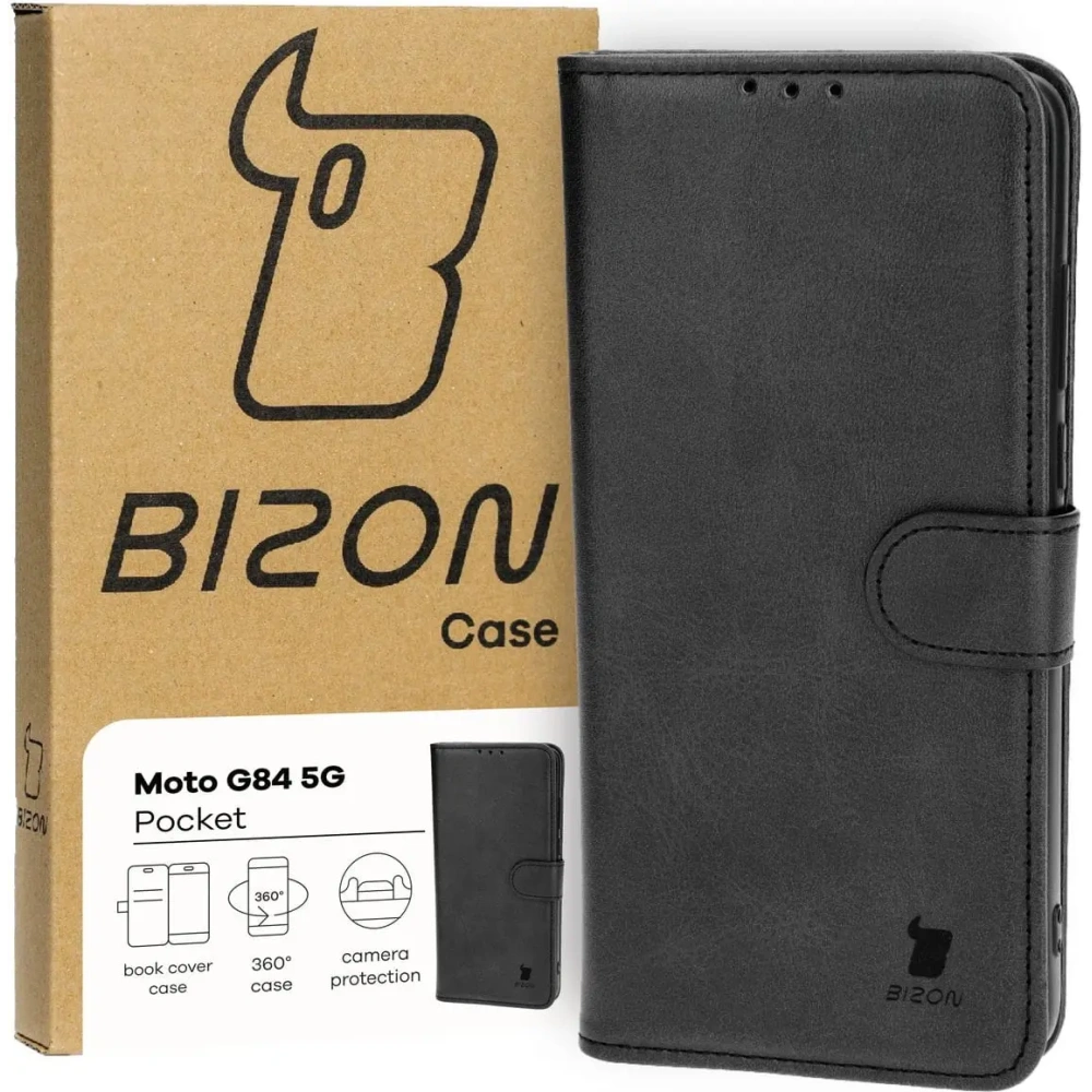 Etui z klapką Bizon Case Pocket do Motorola Moto G84 5G czarne