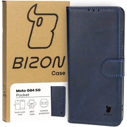 Kup Bizon tok zsebes Motorola Moto G84 5G sötétkék - BIZ4088 - {ean13} - Sklep Home Screen