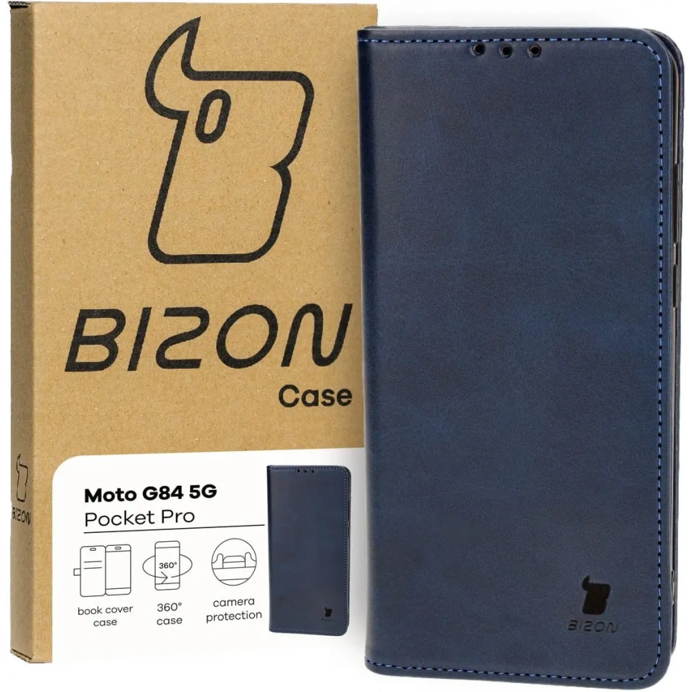 Etui z klapką Bizon Case Pocket Pro do Motorola Moto G84 5G granatowe