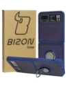 Bizon Case Hybrid Ring Motorola Razr 40 smoky with a navy blue frame