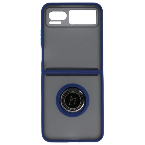 Kup Bizon Case Hybrid Ring Motorola Razr 40 fumuriu cu un cadru albastru închis - BIZ4093 - {ean13} - Sklep Home Screen