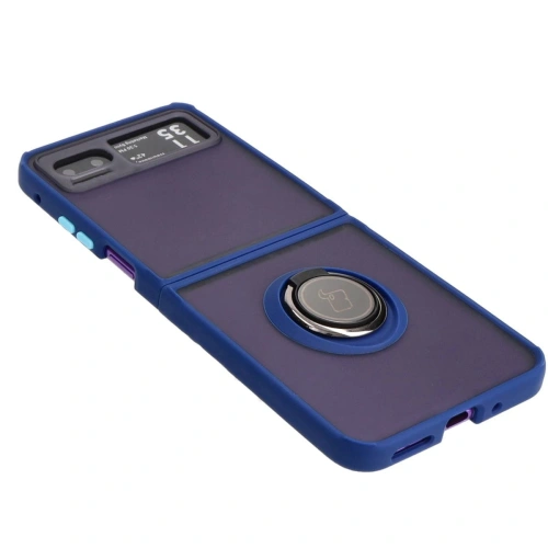 Kup Bizon Case Hybrid Ring Motorola Razr 40 fumuriu cu un cadru albastru închis - BIZ4093 - {ean13} - Sklep Home Screen