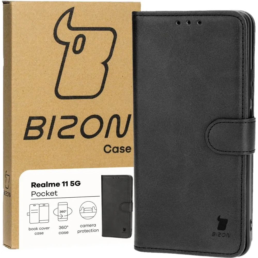 Etui z klapką Bizon Case Pocket do Realme 11 5G czarne