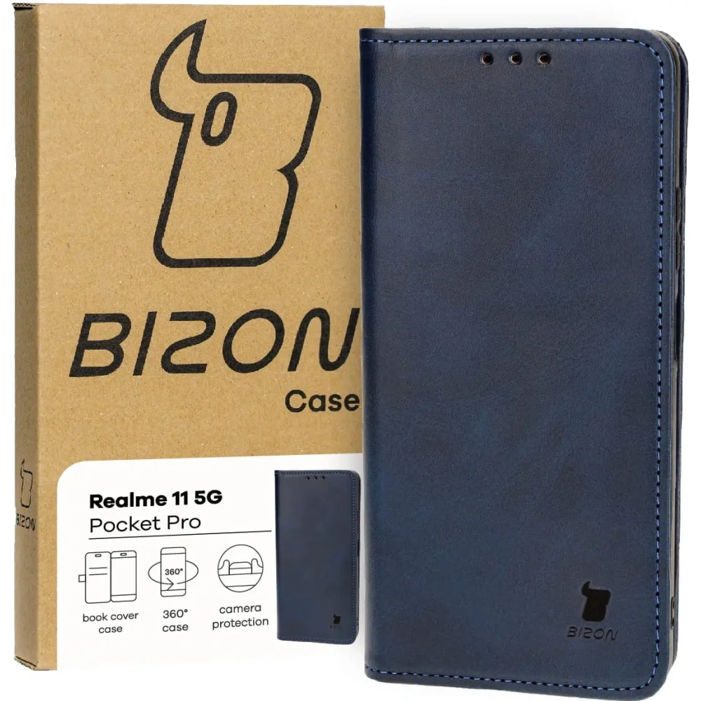 Etui z klapką Bizon Case Pocket Pro do Realme 11 5G granatowe