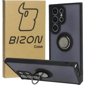 Kup Etui z uchwytem na palec Bizon Case Hybrid Ring do Samsung Galaxy S24 Ultra przydymione z czarną ramką - BIZ4107 - {ean13} - Sklep Home Screen
