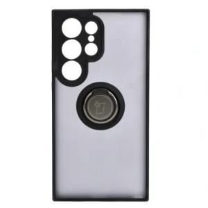 Kup Etui z uchwytem na palec Bizon Case Hybrid Ring do Samsung Galaxy S24 Ultra przydymione z czarną ramką - BIZ4107 - {ean13} - Sklep Home Screen