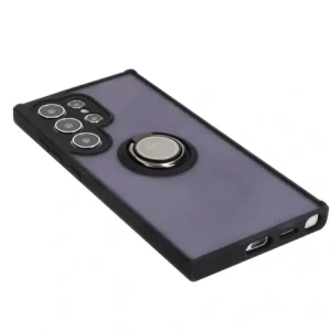 Bizon Case Hybrid Ring Samsung Galaxy S24 Ultra smoky with a black frame