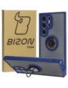 Bizon Case Hybrid Ring Samsung Galaxy S24 Ultra smoky with a navy blue frame