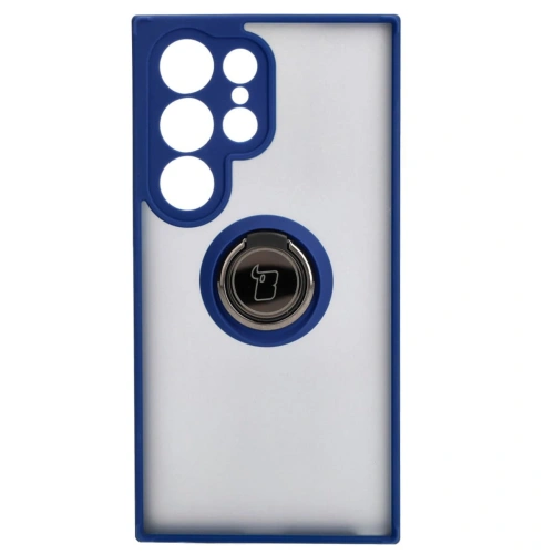 Kup Bizon Case Hybrid Ring Samsung Galaxy S24 Ultra fumuriu cu un cadru albastru închis - BIZ4108 - {ean13} - Sklep Home Screen