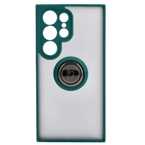 Buy Bizon Case Hybrid Ring Samsung Galaxy S24 Ultra smoky with a dark green frame - BIZ4109 - {ean13} - Home Screen Store Europe