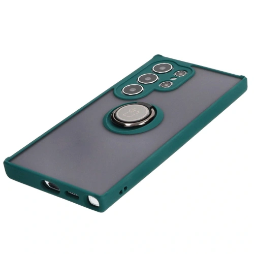 Buy Bizon Case Hybrid Ring Samsung Galaxy S24 Ultra smoky with a dark green frame - BIZ4109 - {ean13} - Home Screen Store Europe