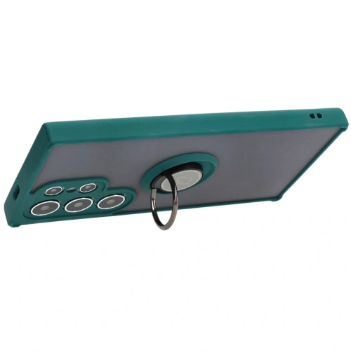 Buy Bizon Case Hybrid Ring Samsung Galaxy S24 Ultra smoky with a dark green frame - BIZ4109 - {ean13} - Home Screen Store Europe