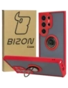 Bizon Case Hybrid Ring Samsung Galaxy S24 Ultra smoky with a red frame