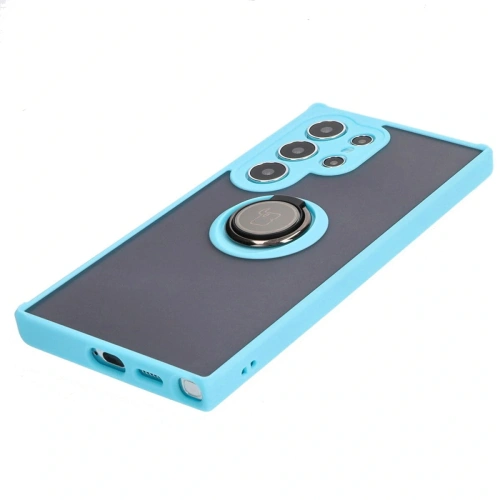 Kup Bizon Case Hybrid Ring Samsung Galaxy S24 Ultra fumuriu cu un cadru bleu deschis - BIZ4111 - {ean13} - Sklep Home Screen