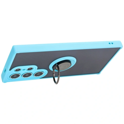 Kup Bizon Case Hybrid Ring Samsung Galaxy S24 Ultra rauchig mit einem hellblauen Rahmen - BIZ4111 - {ean13} - Sklep Home Screen