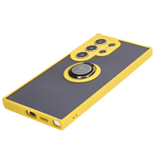 Kup Bizon Case Hybrid Ring Samsung Galaxy S24 Ultra fumuriu cu un cadru galben - BIZ4112 - {ean13} - Sklep Home Screen