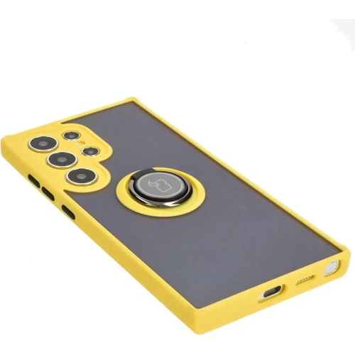 Buy Bizon Case Hybrid Ring Samsung Galaxy S24 Ultra smoky with a yellow frame - BIZ4112 - {ean13} - Home Screen Store Europe