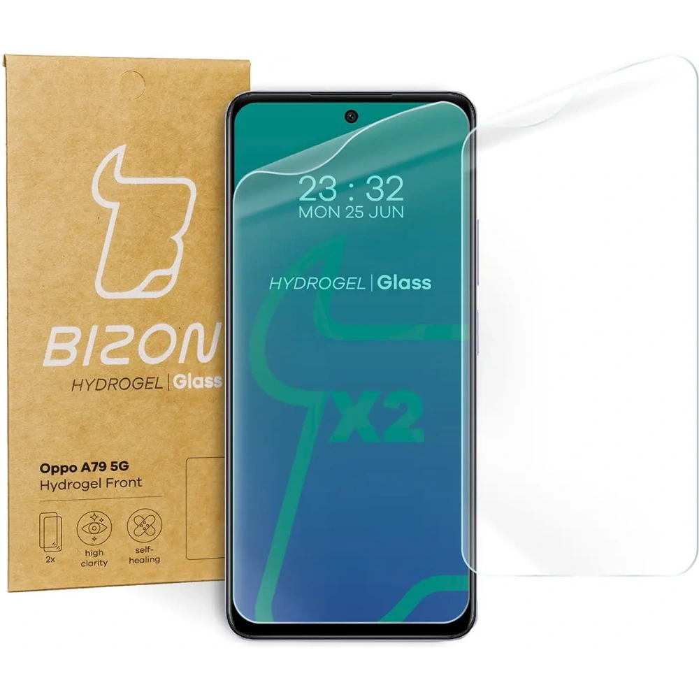 Folia hydrożelowa na ekran Bizon Glass Hydrogel Front do Oppo A79 5G [2 PACK]