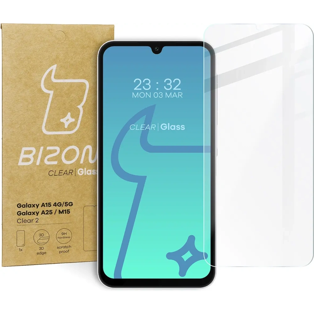 Szkło hartowane Bizon Glass Clear 2 do Samsung Galaxy A15 4G/5G Samsung Galaxy A25 5G/M15 5G
