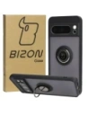 Etui z uchwytem na palec Bizon Case Hybrid Ring do Google Pixel 8 Pro przydymione z czarną ramką