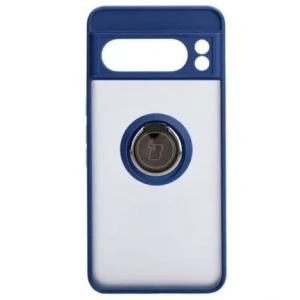 Kup Etui z uchwytem na palec Bizon Case Hybrid Ring do Google Pixel 8 Pro przydymione z granatową ramką - BIZ4120 - {ean13} - Sklep Home Screen