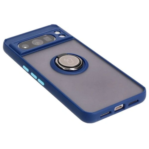 Kup Etui z uchwytem na palec Bizon Case Hybrid Ring do Google Pixel 8 Pro przydymione z granatową ramką - BIZ4120 - {ean13} - Sklep Home Screen