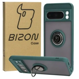 Kup Etui z uchwytem na palec Bizon Case Hybrid Ring do Google Pixel 8 Pro przydymione z ciemnozieloną ramką - BIZ4121 - {ean13} - Sklep Home Screen