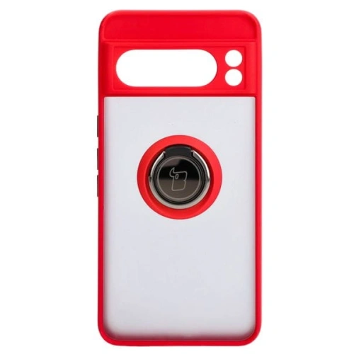 Kup Etui z uchwytem na palec Bizon Case Hybrid Ring do Google Pixel 8 Pro przydymione z czerwoną ramką - BIZ4122 - {ean13} - Sklep Home Screen